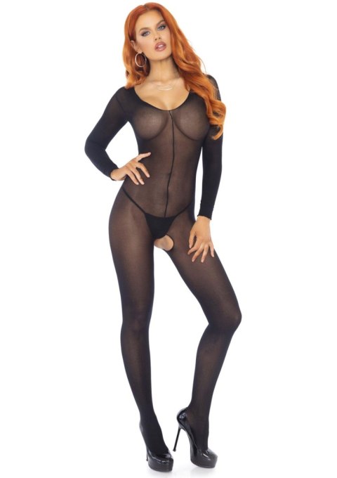 Bielizna-SHEER LONG SLEEVES BODYSTOCKING OS