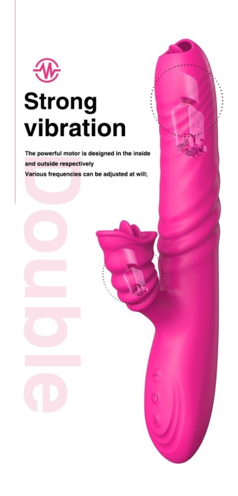 Wibrator ogrzewany z sex masażerem 20 trybów 23cm