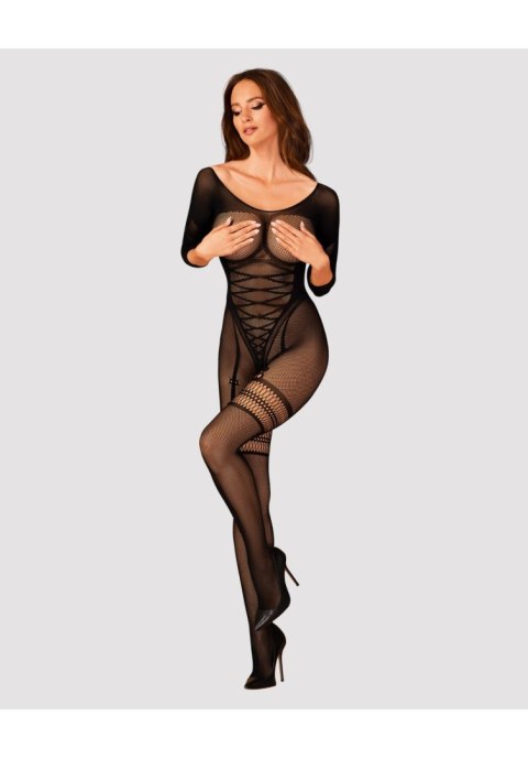 Bodystocking otwarty krok siateczkowy wzór XL/XXL