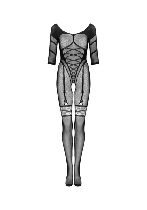 Bodystocking otwarty krok siateczkowy wzór XL/XXL