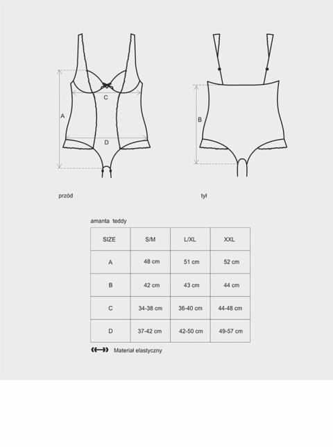 Body prześwitująca siateczka erotyka obsessive L/XL