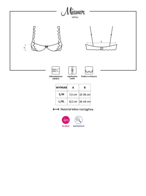 Półbiustonosz otwarty erotyczny sex obsessive l/xl