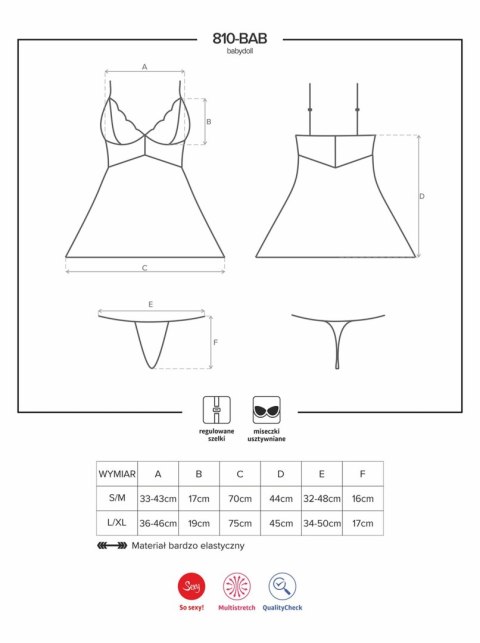 Czarna sex koszulka stringi komplet obsessive l/xl