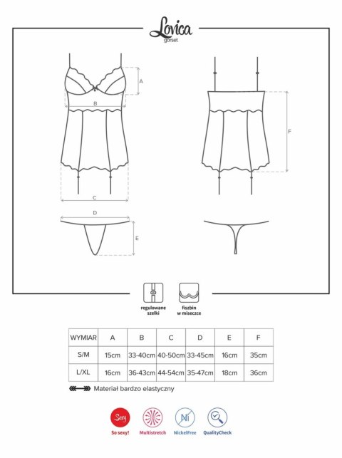 Gorset stringi czerwony sex komplet obsessive l/xl