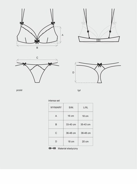 Koronkowy sex komplet stanik stringi intensa s/m