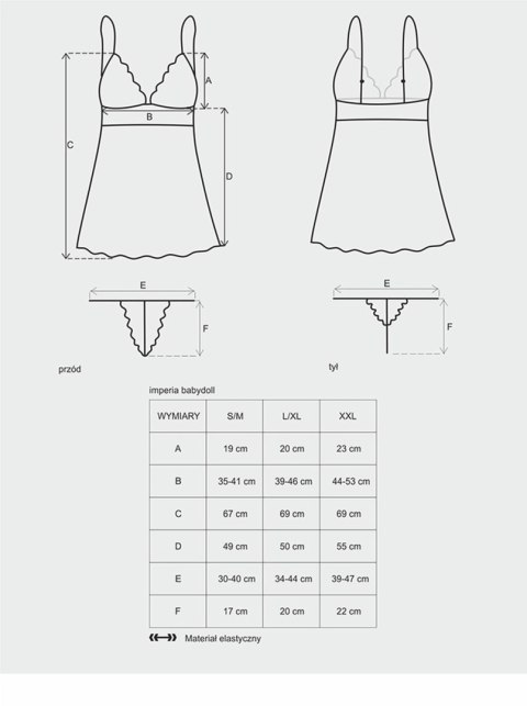 Koszulka koronkowa komplet stringi obsessive l/xl