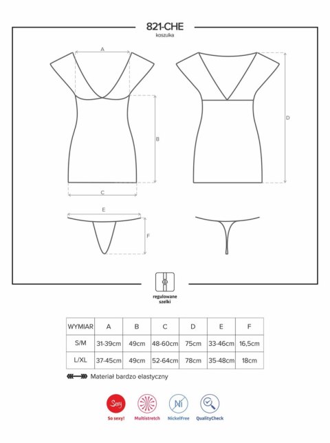 Przejrzysta koszulka komplet stringi obsessive lxl
